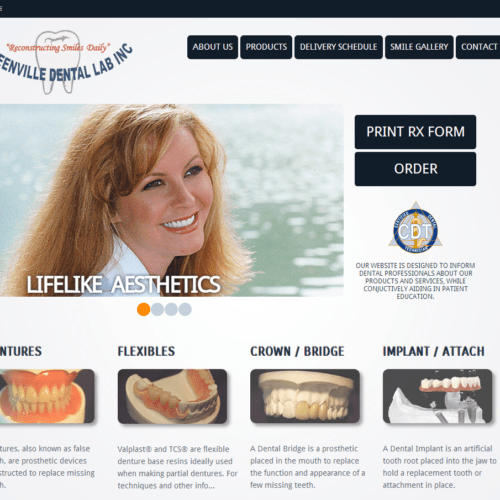 Web Design - Greenville Dental Lab