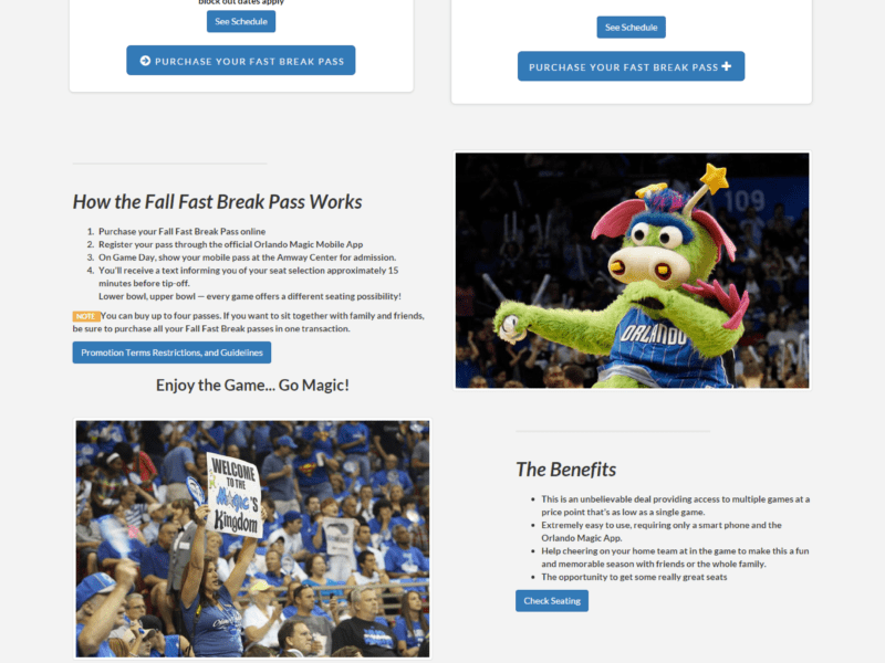 Web Design - Orlando Magic Prototype Mockup