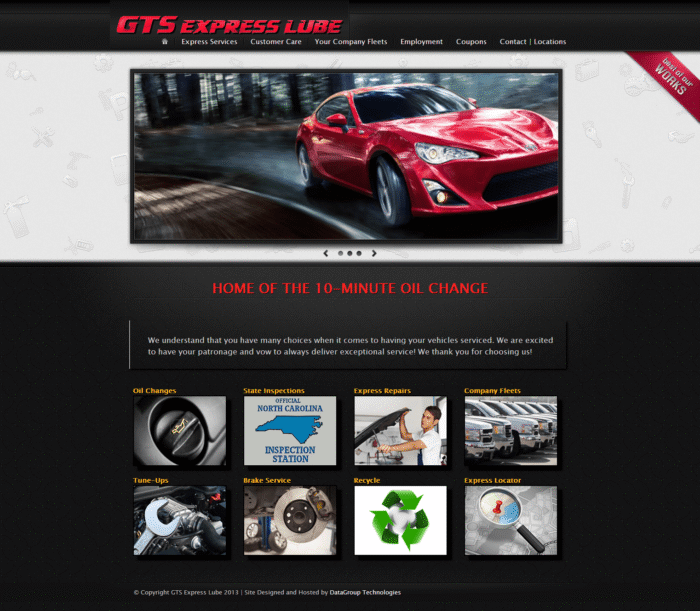 Signature Web Design - GTS Express Lube