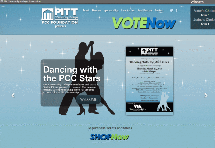 Web Design - Dancing with the PCC Stars