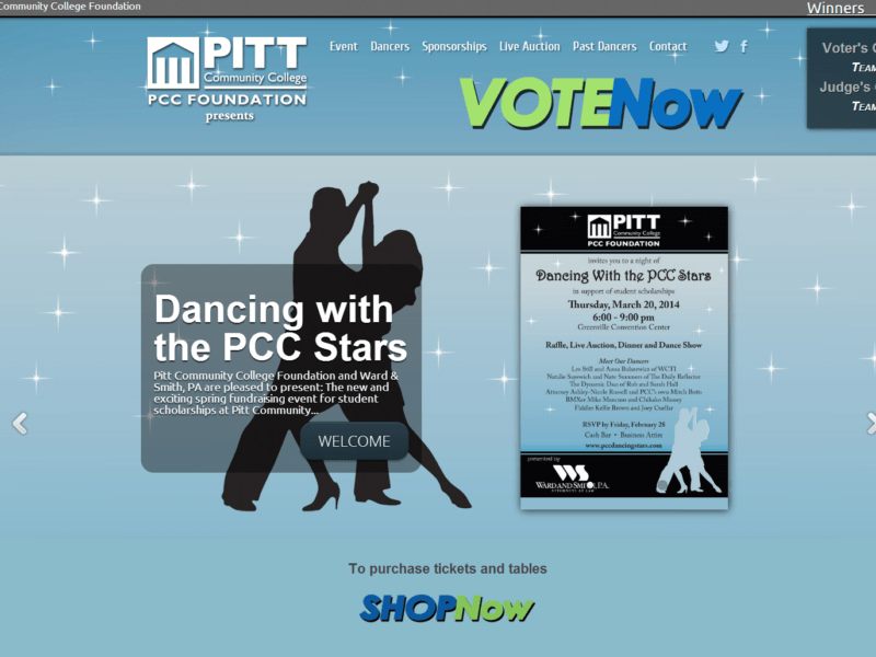 Web Design - Dancing with the PCC Stars