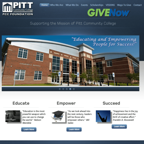 Pitt Community College Foundation Web Design