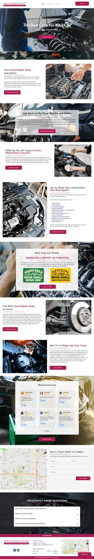 Web Design - American and Import Automotive - screenshot