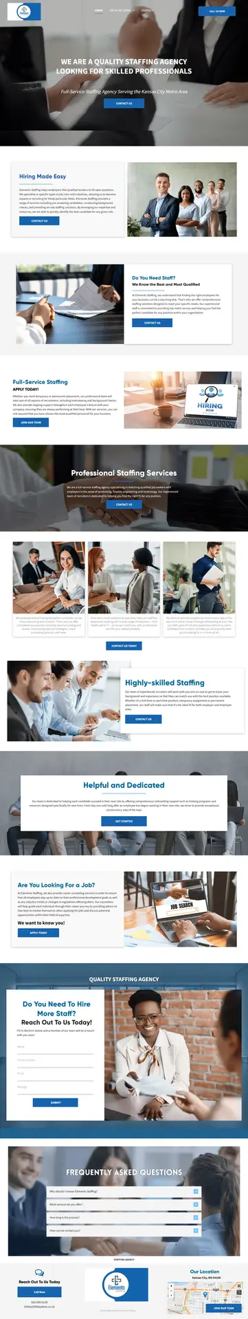 Web Design - Elements Staffing - screenshot