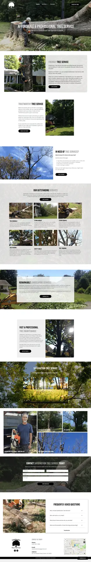 Signature Web Design - Satisfaction Tree Service - screenshot