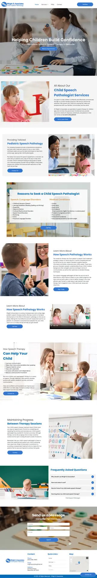 Signature Web Designer - Wright & Associates - Child Speech Pathologist Portfolio Markup