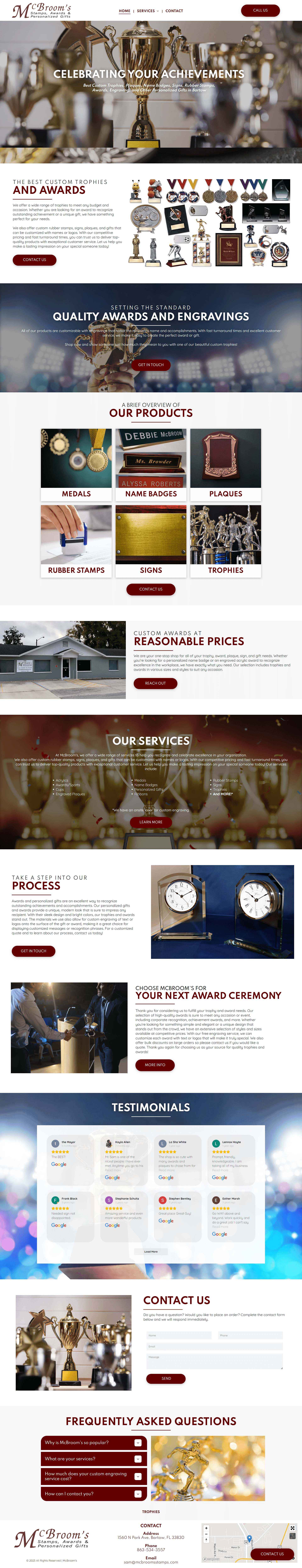 Signature Web Design - McBroom's Stamps, Awards & Personalized Gifts