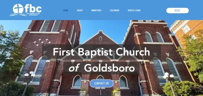 First Baptist Church of Goldsboro in Goldsboro North Carolina thumbnail - Signature Web Designer